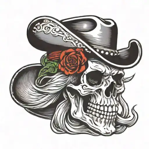 Skull In A Cowboy Hat