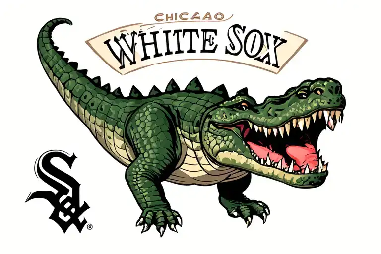 Crocodile And Chicago White Sox Logo
