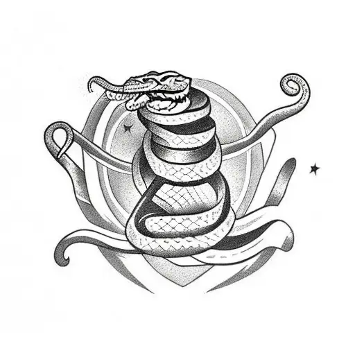 Snake Wrapped Around Saguaro Cactus Under The Sun