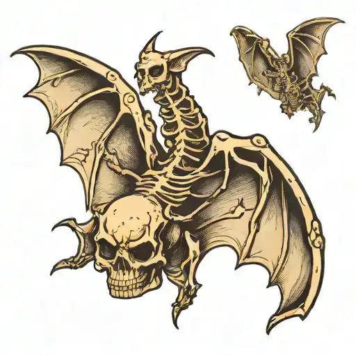 Skeleton Bat Flying