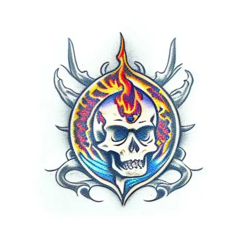 Skeleton Fishing Flames Daggers