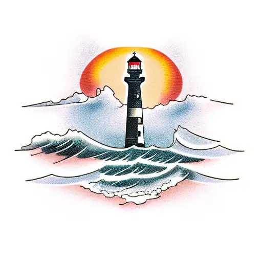 A Silhouette Of The Iconic Fuerteventura Lighthouse Against A Sunset Background