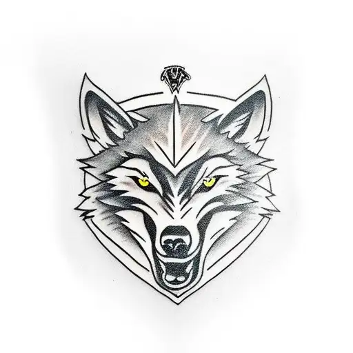 Wolf Shield With A Raven