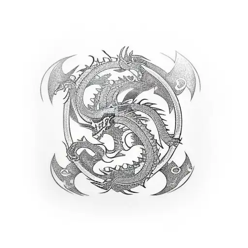 A Traditional Japanese Yakuza Symbol With A Dragon Motif