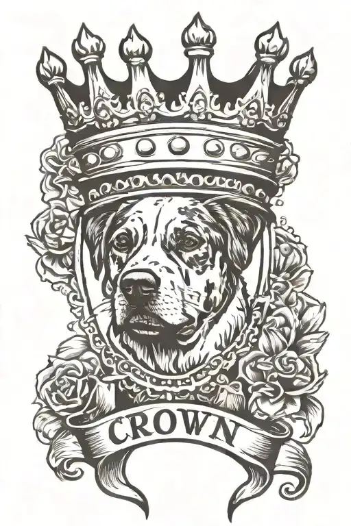 Crown On Dog Pawprint With Name King