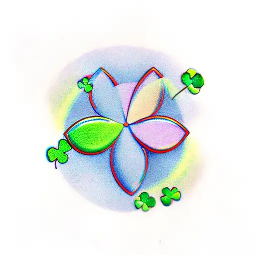 Four Leaf Clover With Rainbow