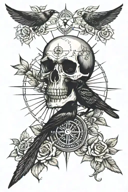 Raven Rose Compass Skull Notes