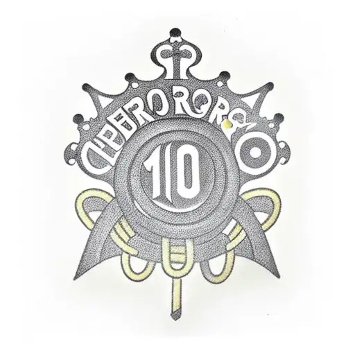 A Burger King Crown Intertwined With The Number '10' To Represent 10 Years Of Working At Burger King