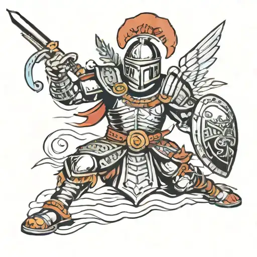 Warrior With Armor And Weapon