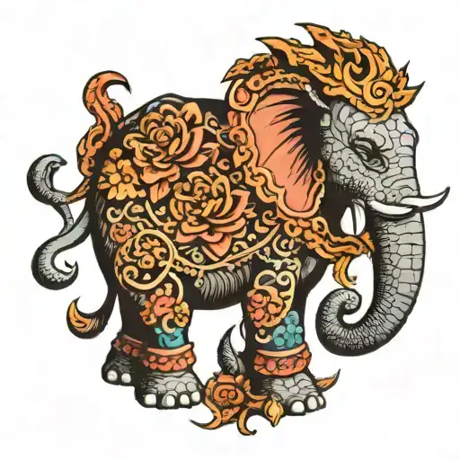 Elephant With Dragon