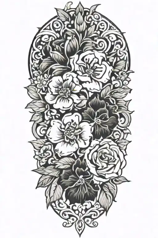 Flower Filler For Existing Tattoo Different Styles