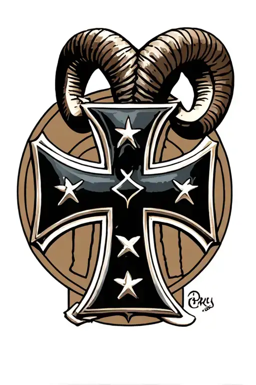 Aries Ram Iron Cross