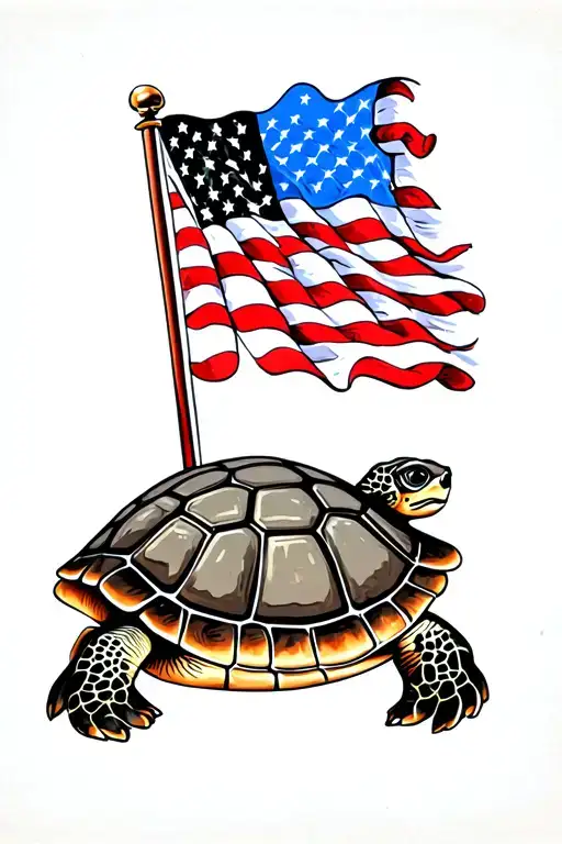 Turtle And Diver Flag