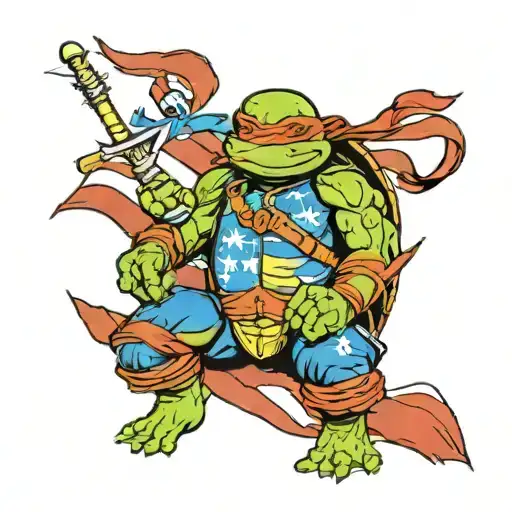 Ninja Turtle Last Ronin Distressted American Flag