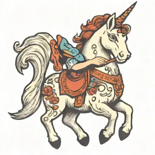 Cat Riding A Unicorn Stuffed Animal