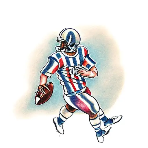 Football Player With Vertical Striped Shirt