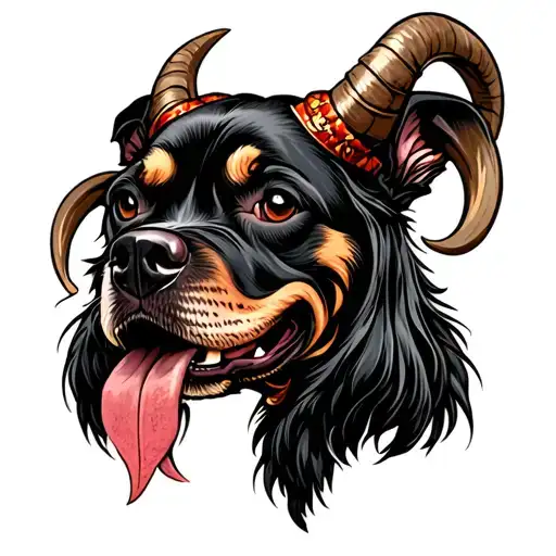 Demon Dog With Horns