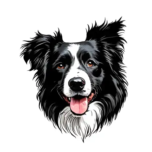 Head Of A Border Collie Dog