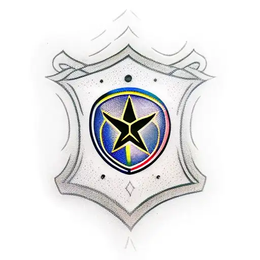 Soccer Shield With A Star In The Middle