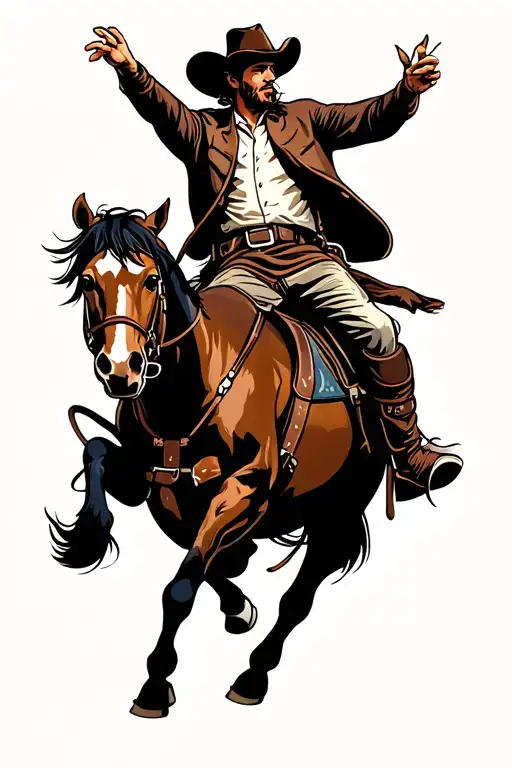Man Riding Bucking Horse