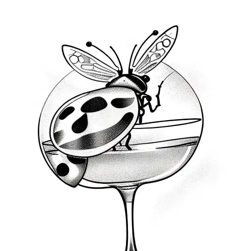 Ladybug On Martini Glass