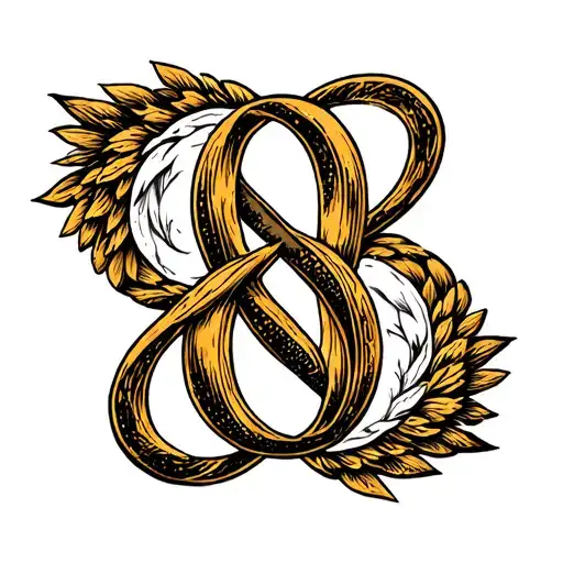 Alpha And Omega Symbol Intertwined Representing