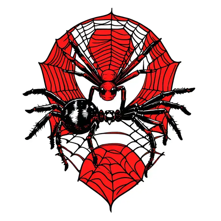 Spiderweb And Blackwidow Spider