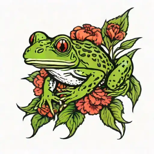 Frog With Carnations