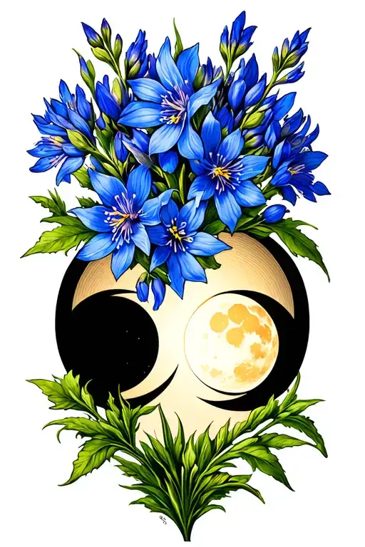 Bluebonnet Flower And Moon Phases