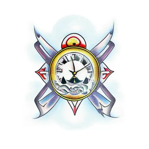 Ace Of Spades And Roses And Time With The Sky In The Background