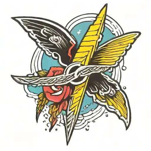 Lightning Bolt With Moth