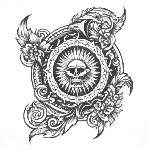 A Traditional Elden Ring Tattoo Design Inspired