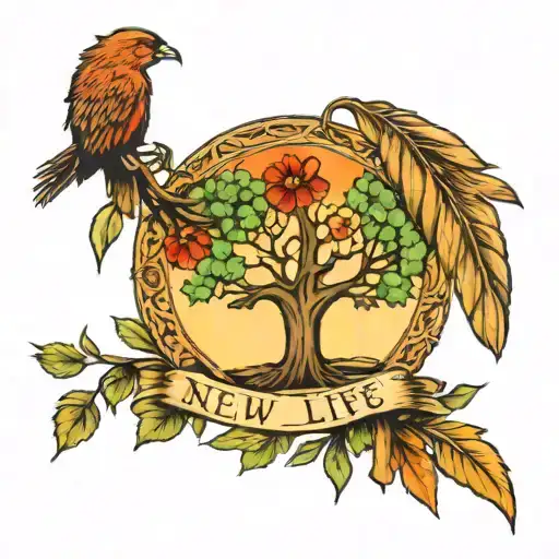 New Life - Feather - Tree Of Life - 2 Children - Victory