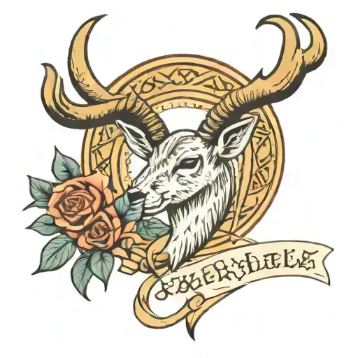 Gazelle Horns With Arabic Writing Inside Saying My Love