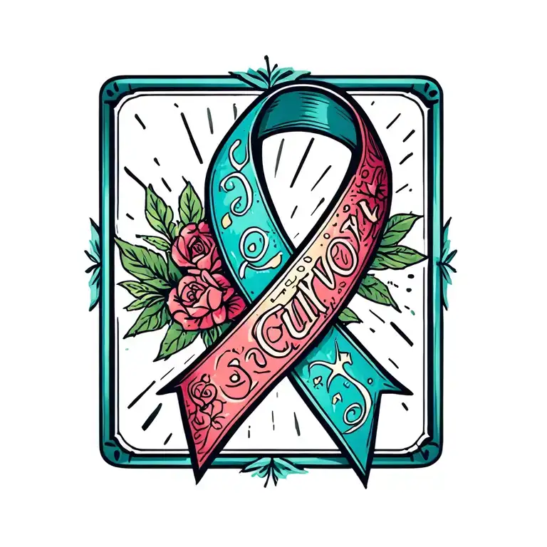 Ovarian Cancer Survivor Ribbon Intertwined
