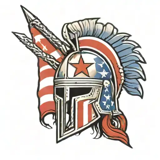 Spartan Helmet Puerto Rican Flag
