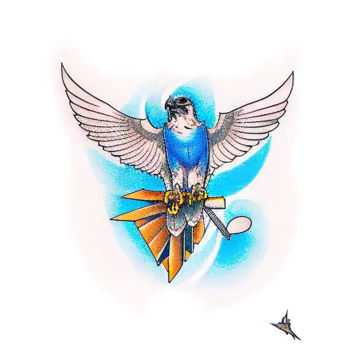 Hawk As Father And Bluebird As Mother