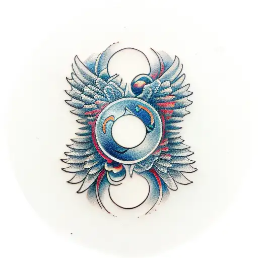 Wings With Ying Yang Symbol In The Middel