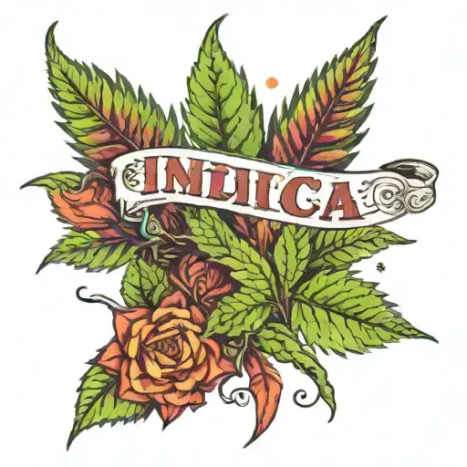 The Name Indica In A Scene With Weed Leaf Morphing