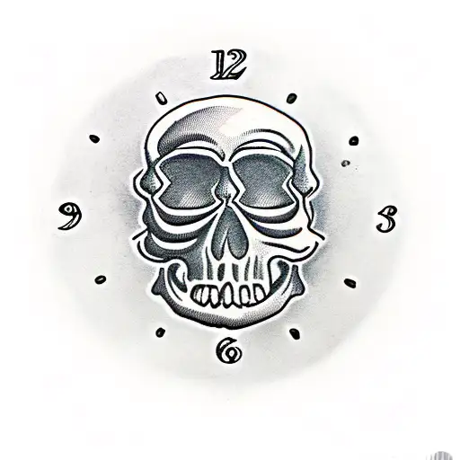 Skull Rose Angel Time Teller