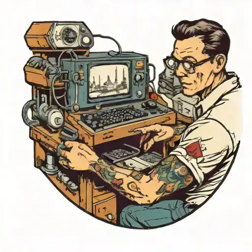 An Engineer Working On A High-tech Gaming Console With A Knife In Hand