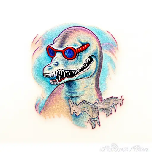 T Rex Wearing 3D Glasses