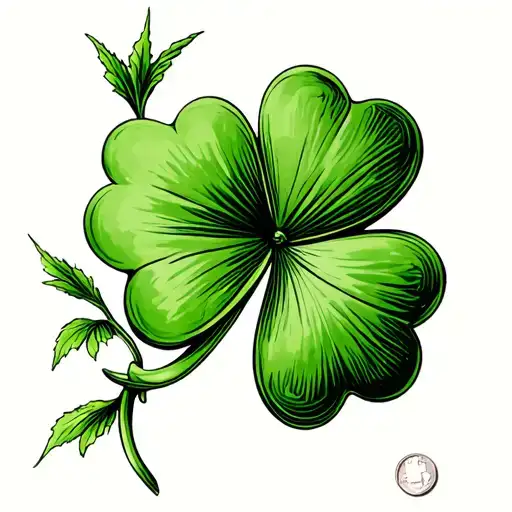 Penny Four Leaf Clover Tattoo Inspired