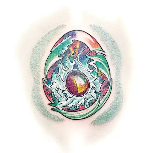 A Stunning Tattoo Of A Green And White Crystal Formation Erupting From The Skin