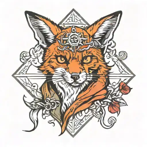 Zombie Fox With Deathly Hallows On It