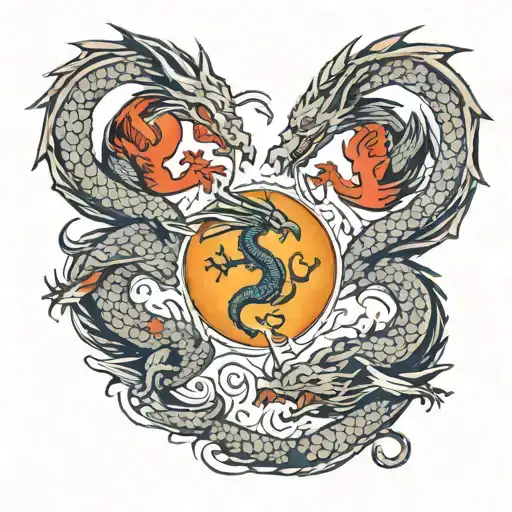 Need To Turn Tattoo Of 3 Dragon Figures Flying On Thigh Into A Piece