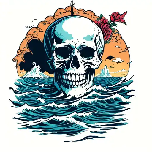 Skull Posiden Guarding The Ocean