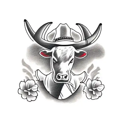 Cowboy Riding A Longhorn