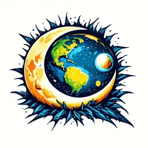 Moon Crashing Into Earth