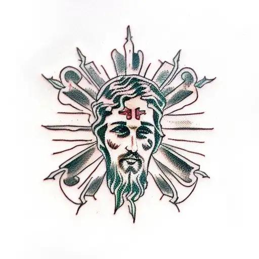 Jesus Cross With Thorns And Roses
